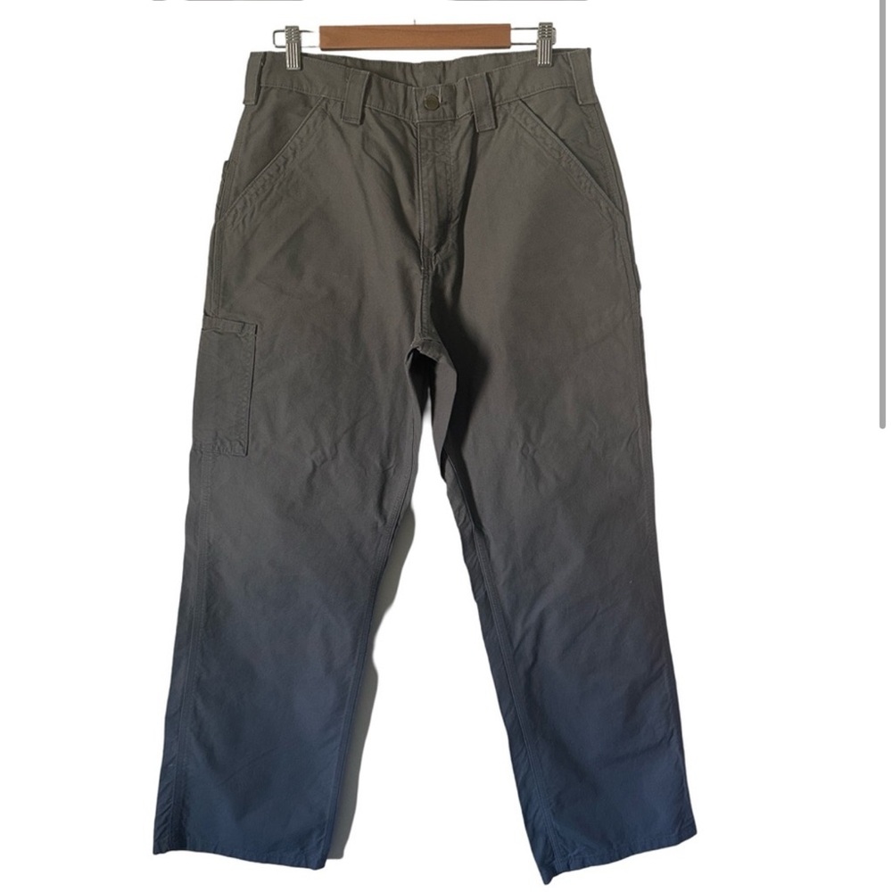 Carhartt Canvas Work Dungarees Loose Fit Pants B151 FAT Fatigue Gray 33 x 30 - Picture 2 of 11